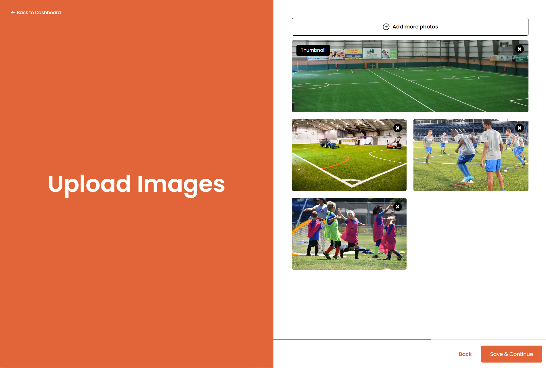 Upload images of your facility.