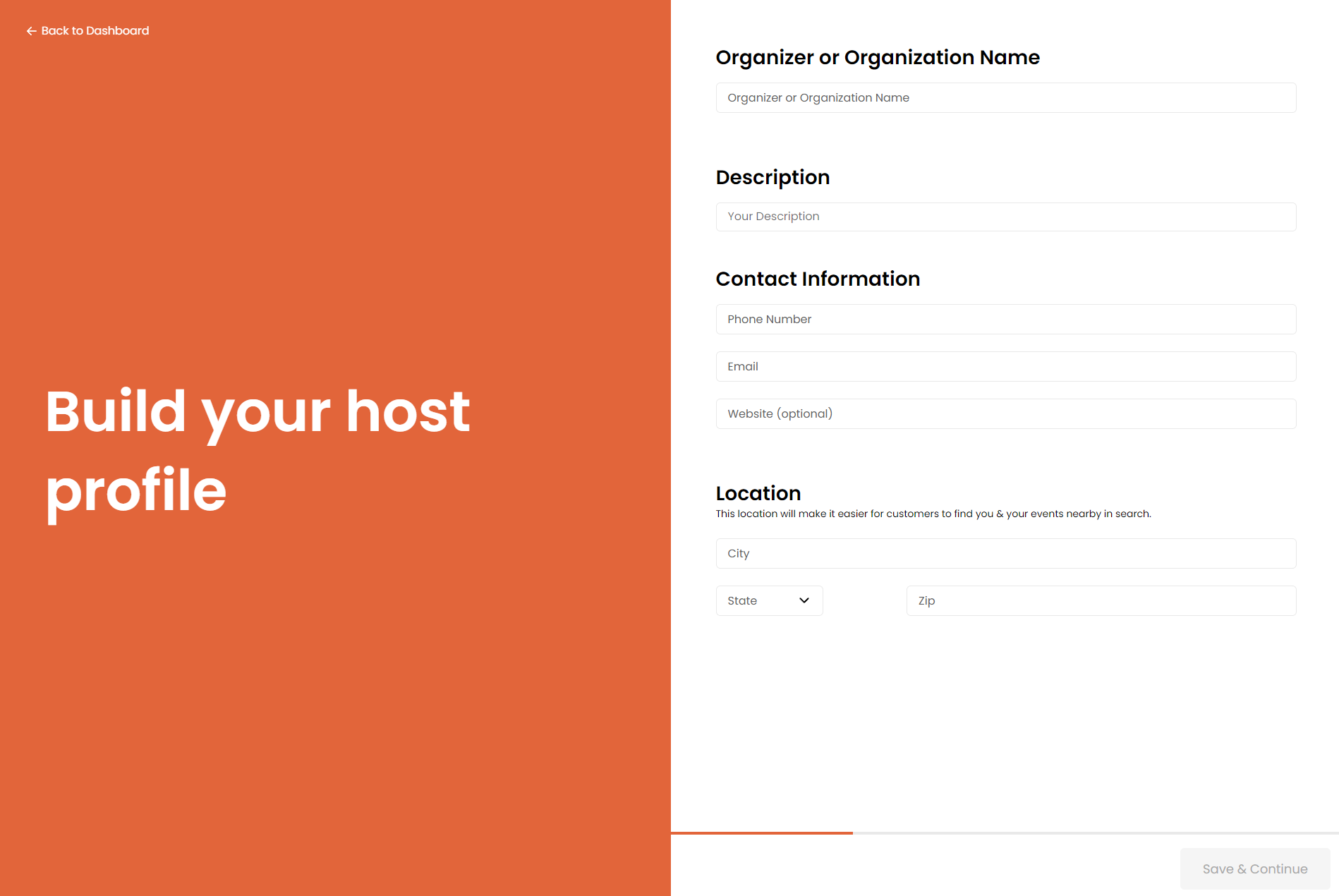 Build your host profile!